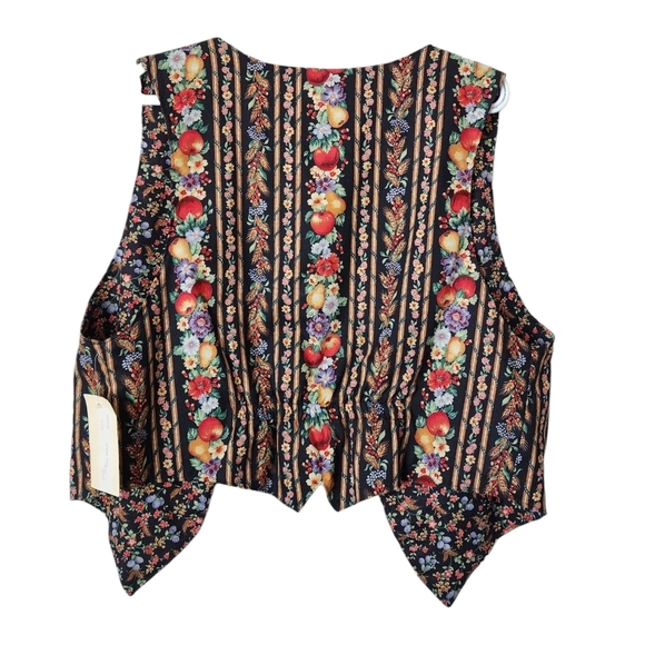BILLINGS x VINTAGE 80s new old stock fruit floral vest / belt set NEW - Picture 3 of 7